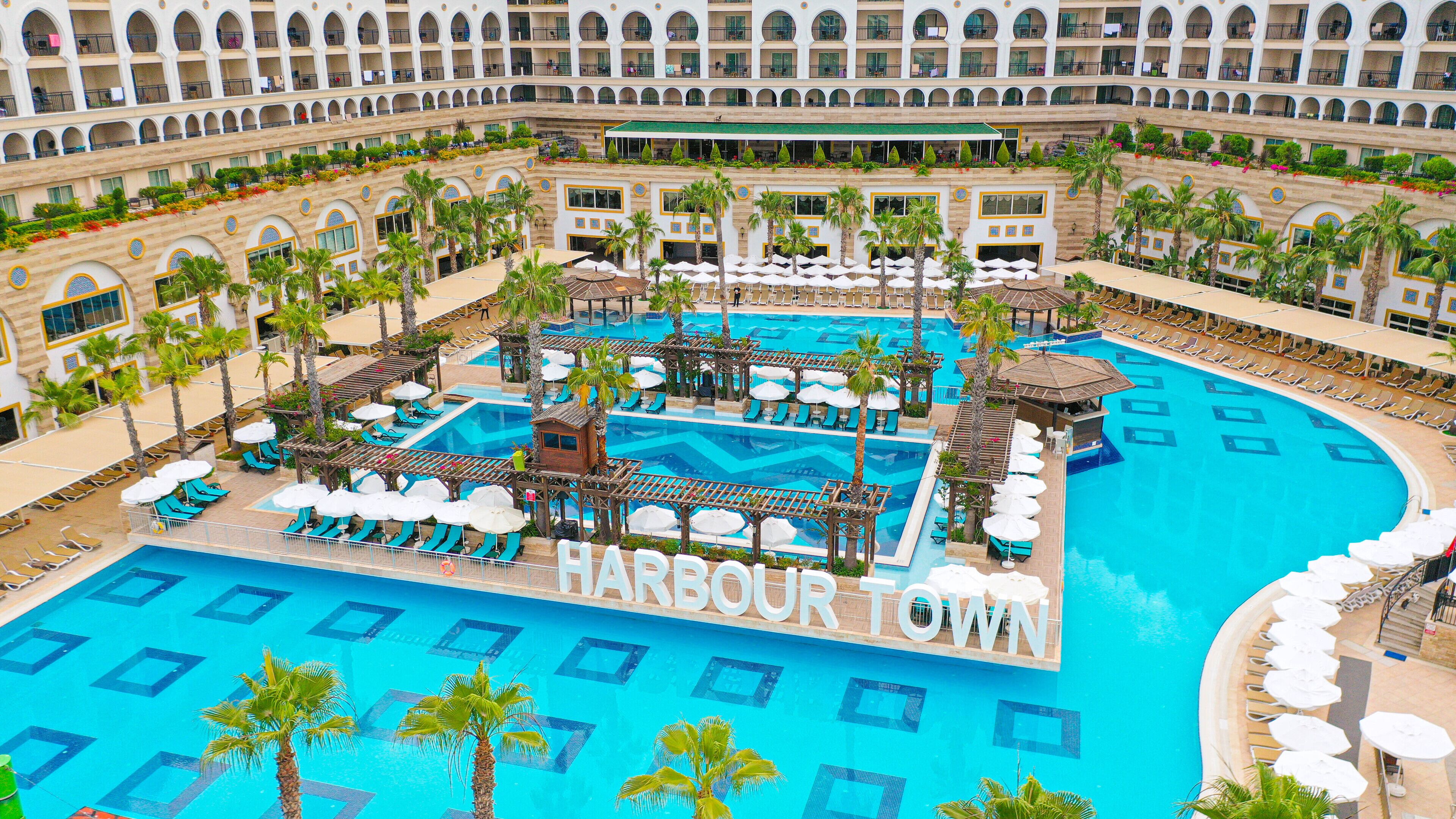 2 indoor pools, 5 outdoor pools, pool umbrellas, sun loungers