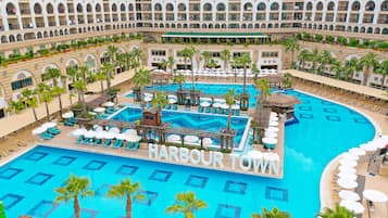 2 indoor pools, 5 outdoor pools, pool umbrellas, sun loungers