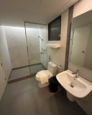 Quarto executivo, 2 quartos | Banheiro | Secador de cabelo (mediante solicitação), toalhas de banho