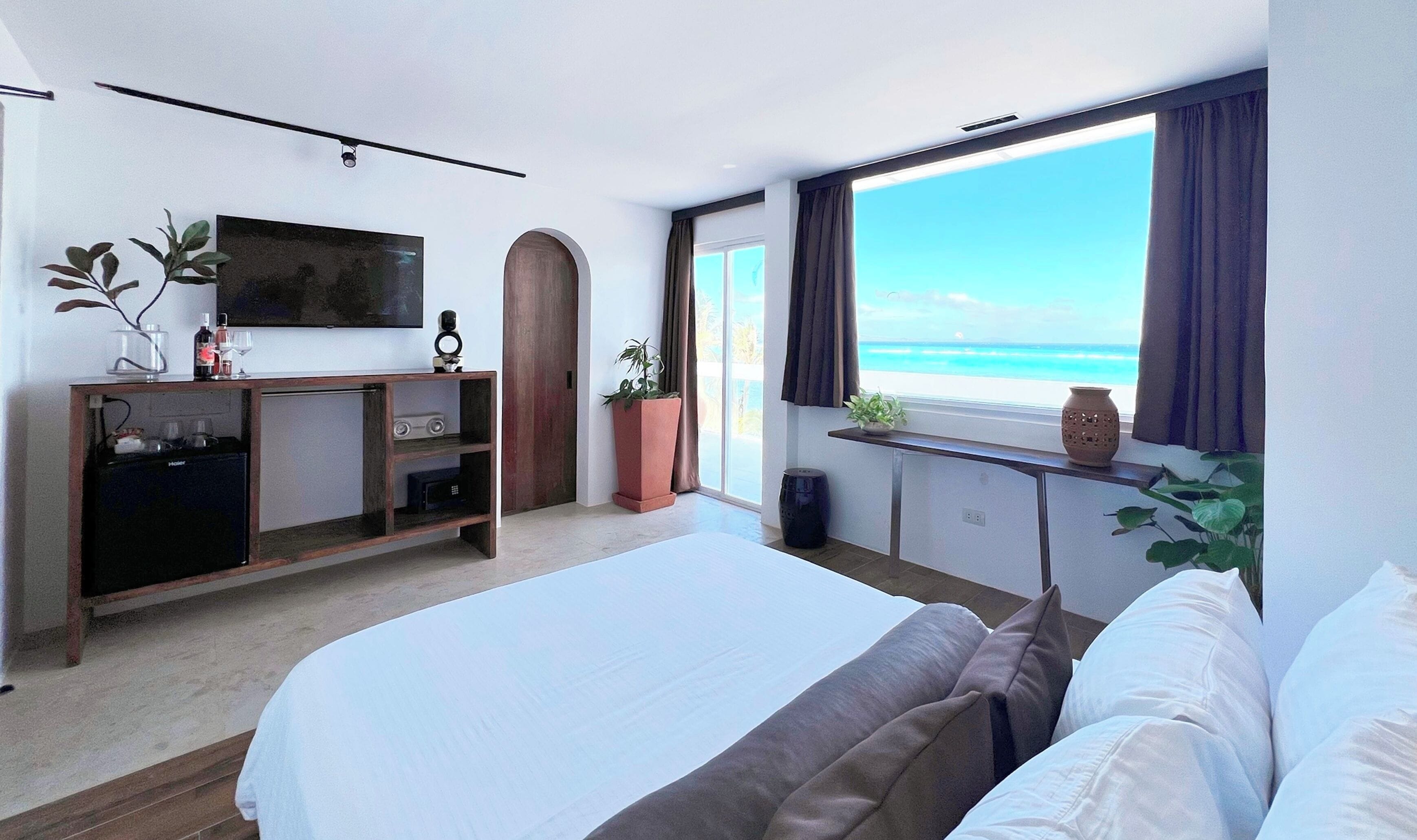 Penthouse, balcon, vue océan