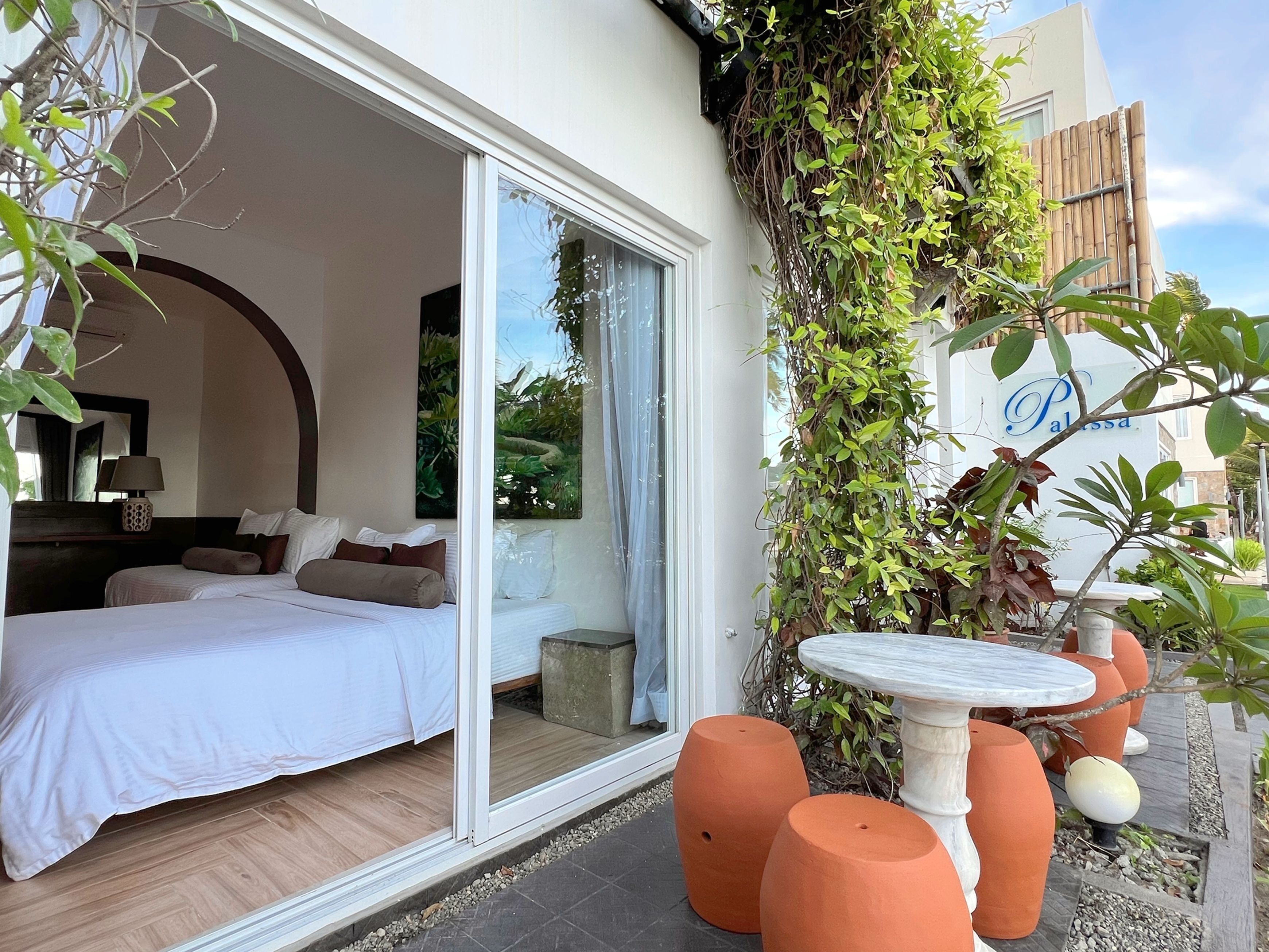 triple room, ocean view, beachfront | terrace/patio