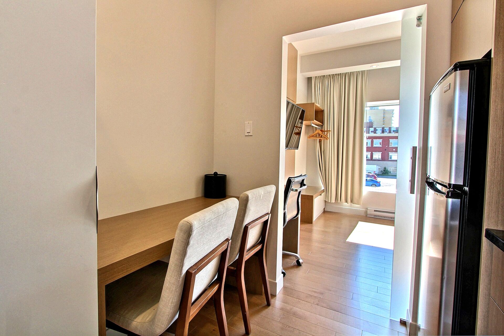 studio, 1 queen bed with sofa bed, kitchenette | private kitchen | fridge, espresso maker