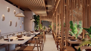 Breakfast, lunch, dinner served; Fusion cuisine, pool views - Tiki Villas Rainforest Lodge & Spa (Bahía Ballena)