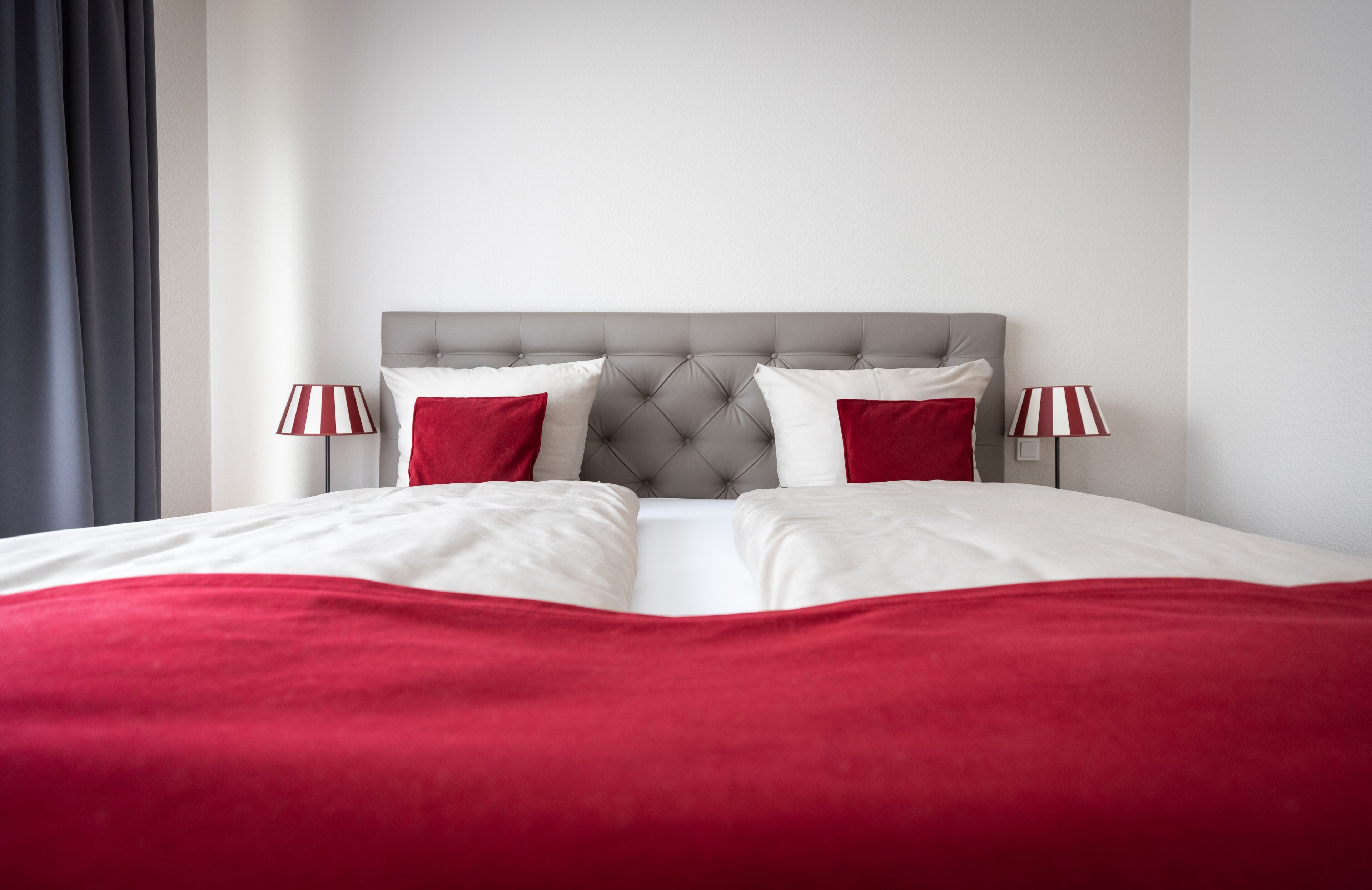 comfort room, 1 bedroom | desk, laptop workspace, blackout curtains, iron/ironing board