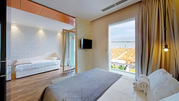 Frette Italian sheets, down duvets, Select Comfort beds, in-room safe