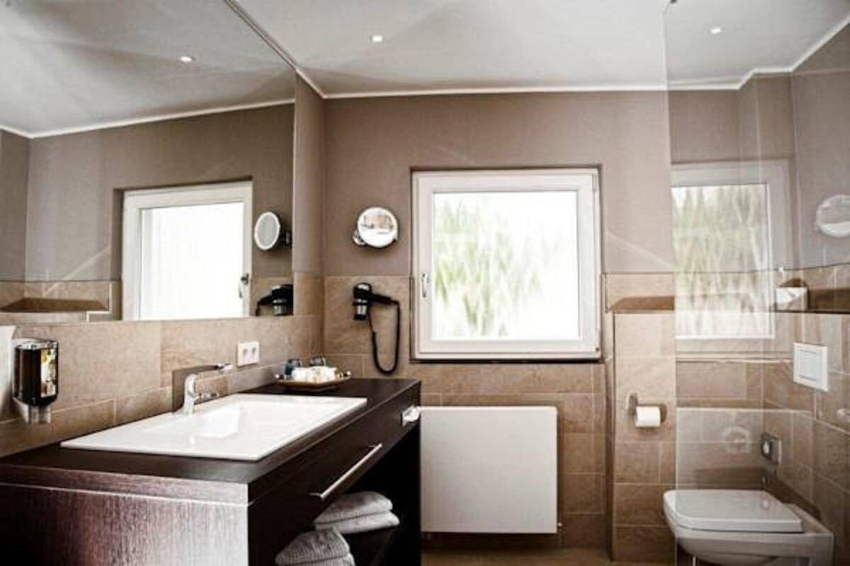 shower, rainfall showerhead, hair dryer, bathrobes