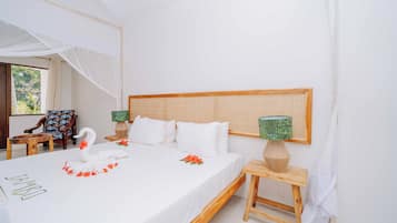 Deluxe Sea Front Double Room | 1 svefnherbergi, öryggishólf í herbergi, rúmföt