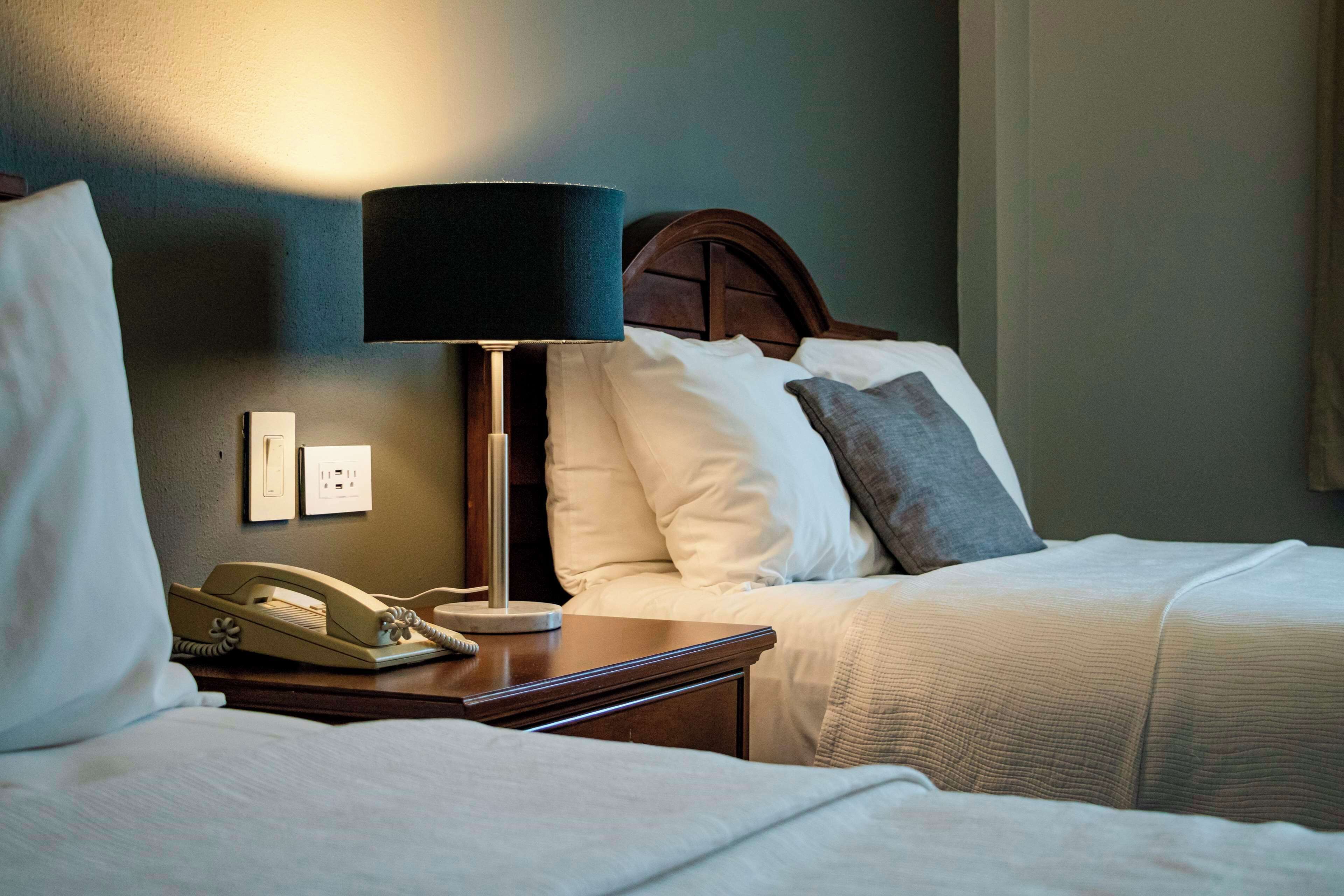 standard room, 2 double beds, non smoking | in-room safe, desk, blackout curtains, iron/ironing board