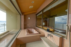 Maisonette Room, Non Smoking | Bathroom | Deep soaking tub, free toiletries, hair dryer, bathrobes - Wakamatsu Hot Spring Resort (Hakodate)