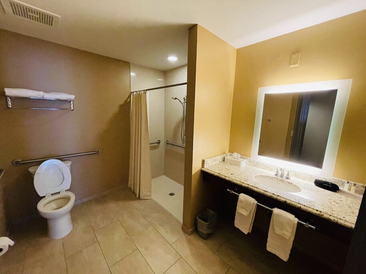 deluxe suite | bathroom | combined shower/bathtub, free toiletries, hair dryer, towels