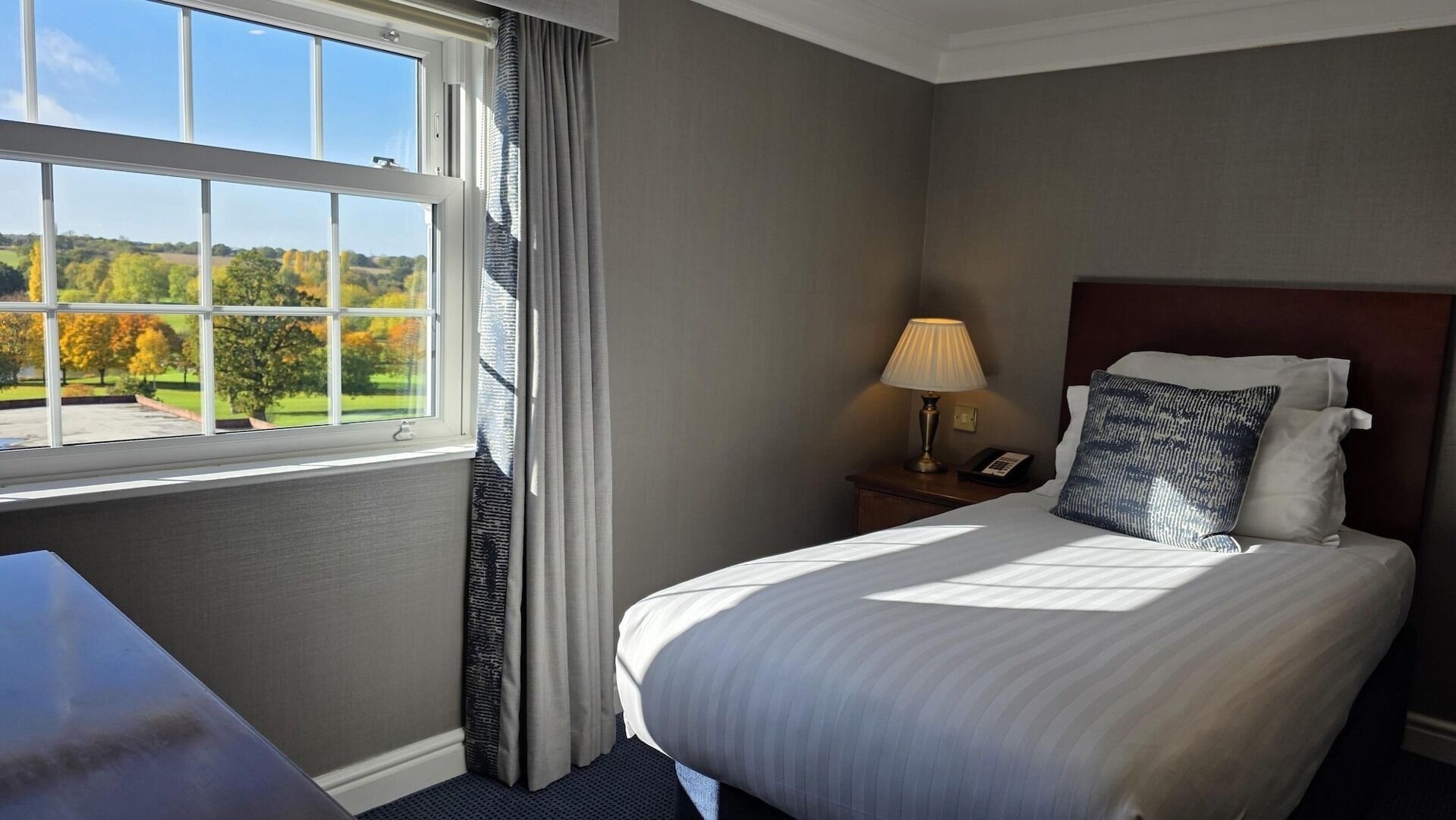 In-room safe, desk, laptop workspace, soundproofing
