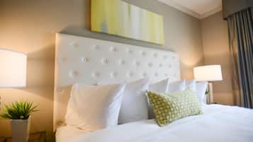 Premium bedding, pillowtop beds, in-room safe, desk