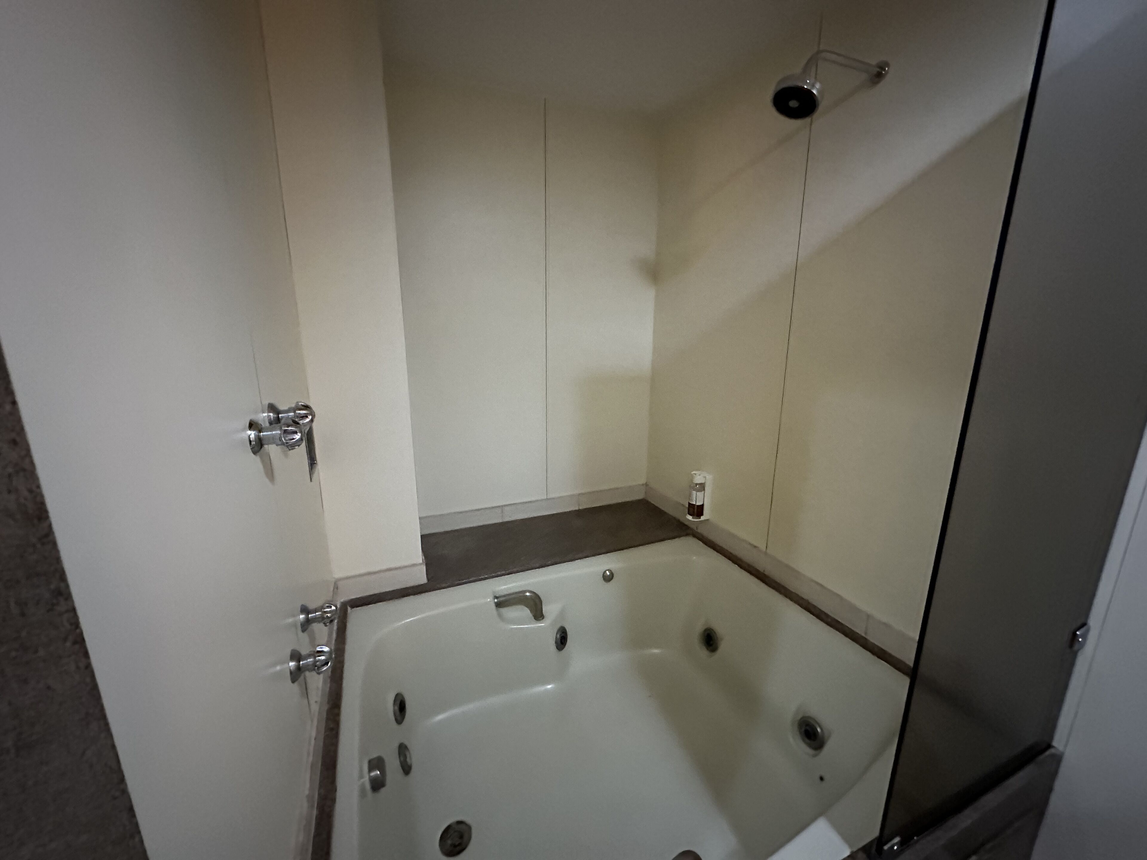 Un baño con bañera, ducha e inodoro.
