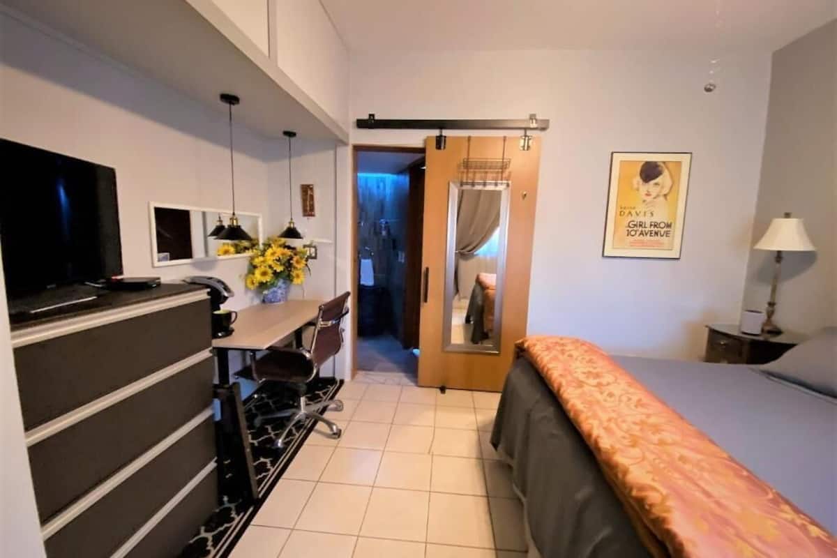 1 bedroom, Egyptian cotton sheets, premium bedding, down comforters