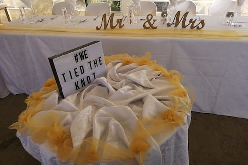 Outdoor wedding area