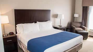 Hypo-allergenic bedding, down comforters, desk, iron/ironing board