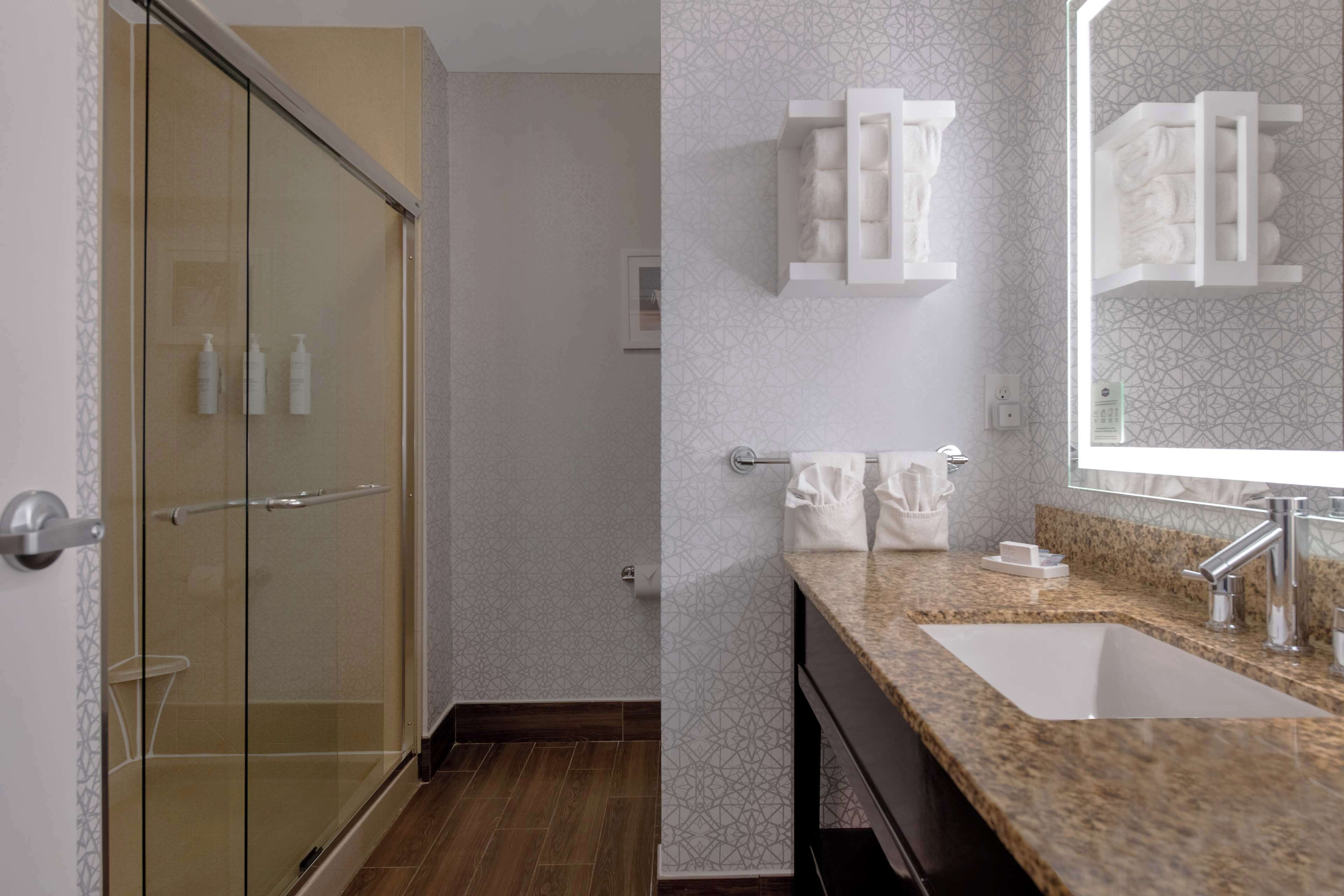 room, 1 king bed, accessible | bathroom shower