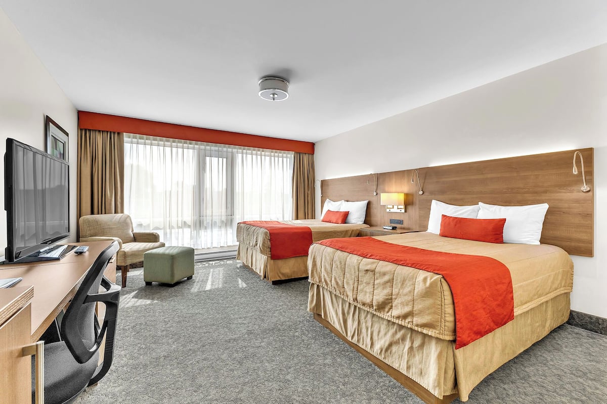 Executive Room, 2 Double Beds | Hypo-allergenic bedding available, desk, laptop workspace