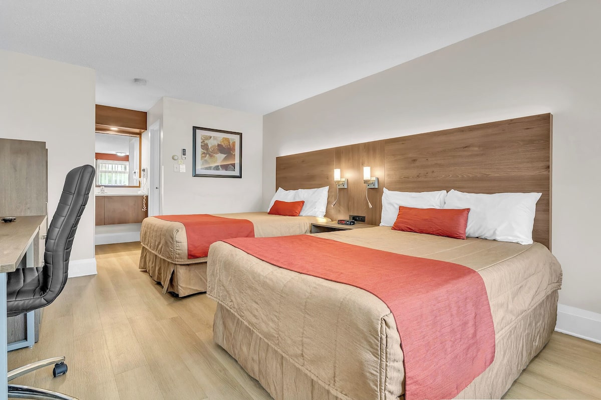 Classic Room, 2 Double Beds | Hypo-allergenic bedding available, desk, laptop workspace