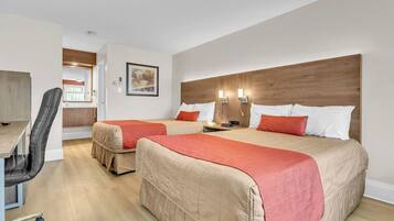 Classic Room, 2 Double Beds | Hypo-allergenic bedding, desk, laptop workspace, blackout curtains