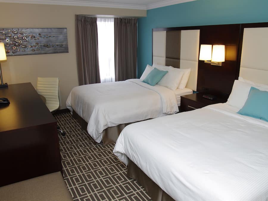 Hypo-allergenic bedding, pillowtop beds, in-room safe, blackout drapes