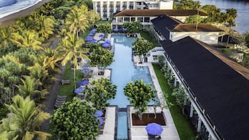 Outdoor pool, open 7:00 AM to 6:00 PM, pool umbrellas, sun loungers