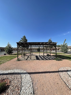 Outdoor banquet area