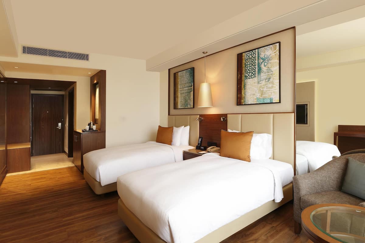 Room, 2 Twin Beds, Non Smoking (Guest) | Living area | LED TV