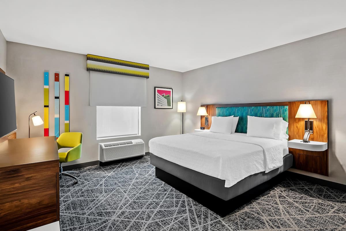 Room, 1 King Bed, Accessible, Non Smoking | In-room safe, desk, blackout curtains, iron/ironing board