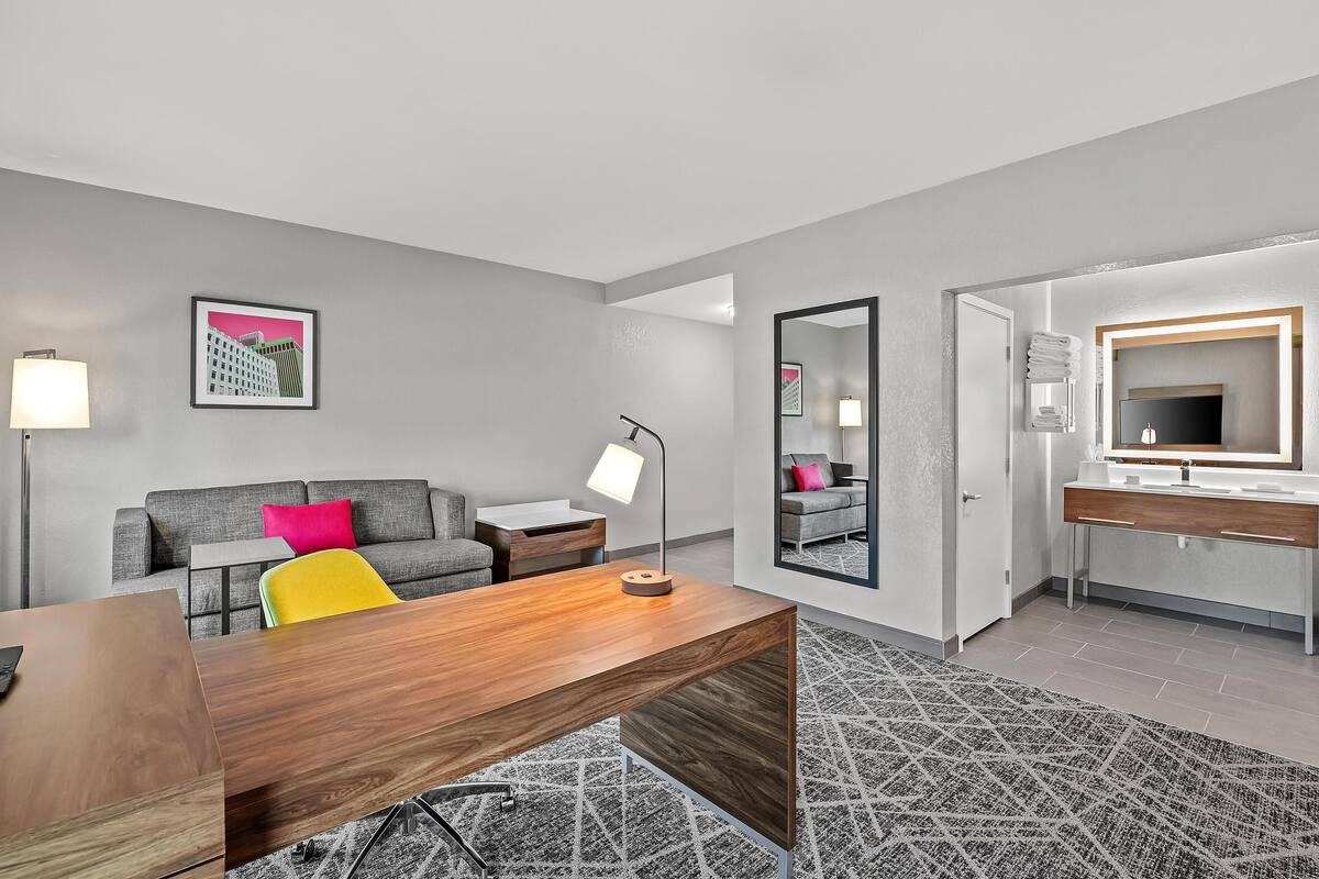 studio, 1 king bed, refrigerator & microwave | living area | 42-inch lcd tv with premium tv channels, tv