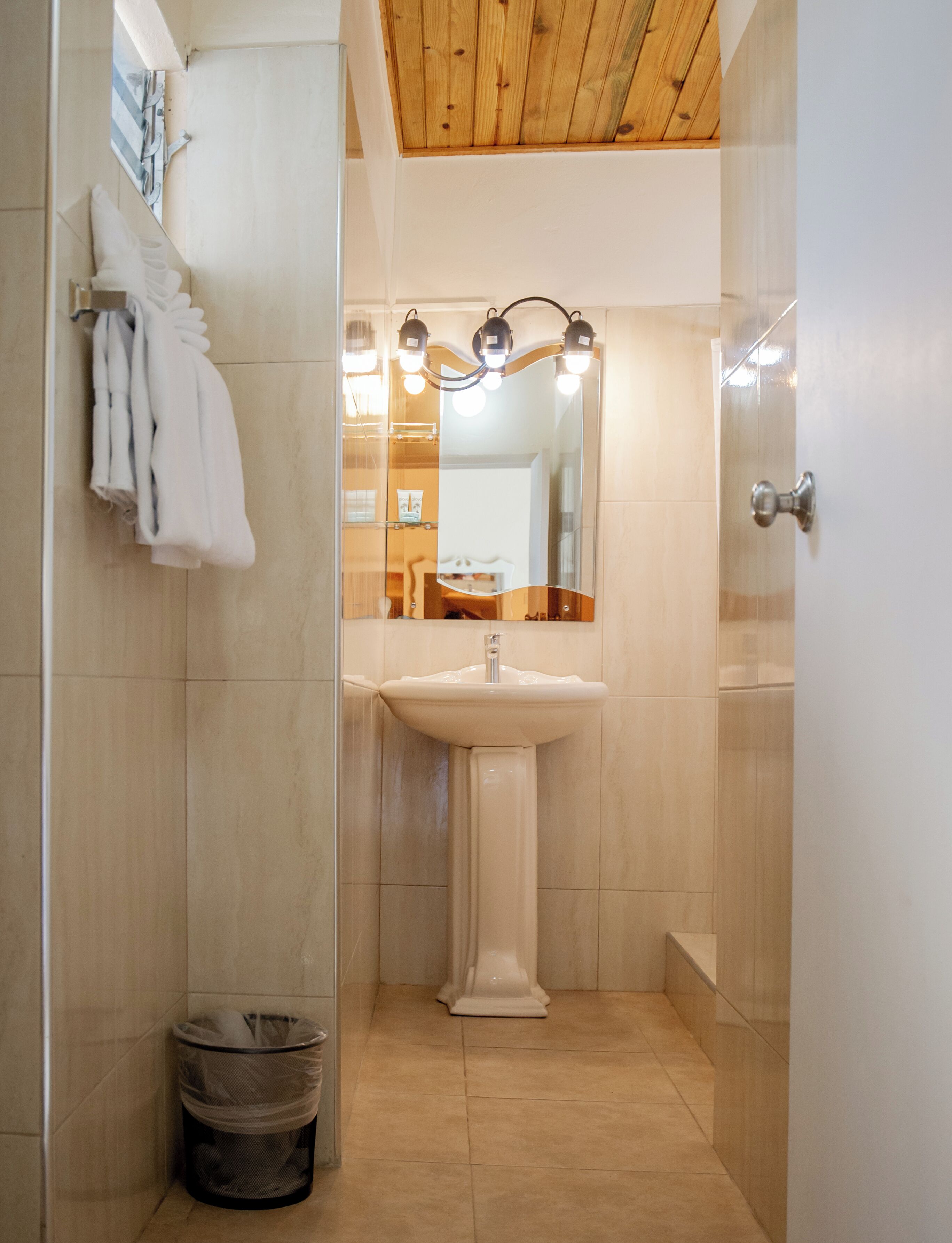 standard room, 1 king bed, garden view | bathroom | shower, free toiletries, hair dryer, towels