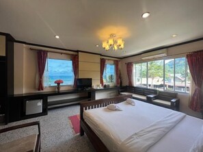 Suite with Seaview | Blackout drapes, bed sheets - Lotus Paradise Resort (Koh Tao)