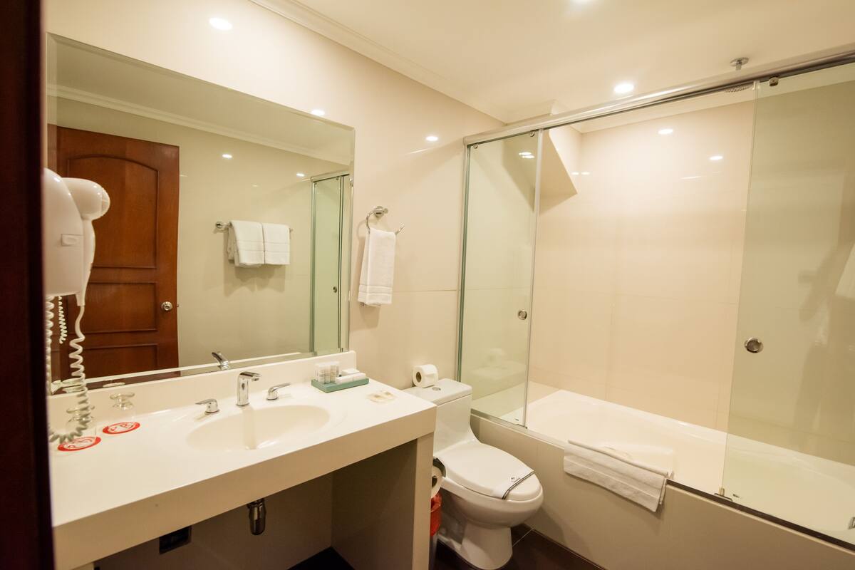 premium room | bathroom | free toiletries, hair dryer, bidet, towels