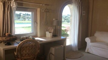 Televisión LCD, piso con calefacción