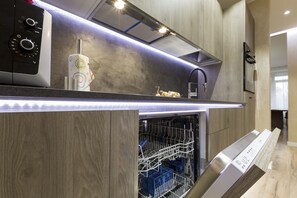 Exclusive-Apartment, 1 Schlafzimmer | Eigene Küche | Kühlschrank, Mikrowelle, Geschirrspüler