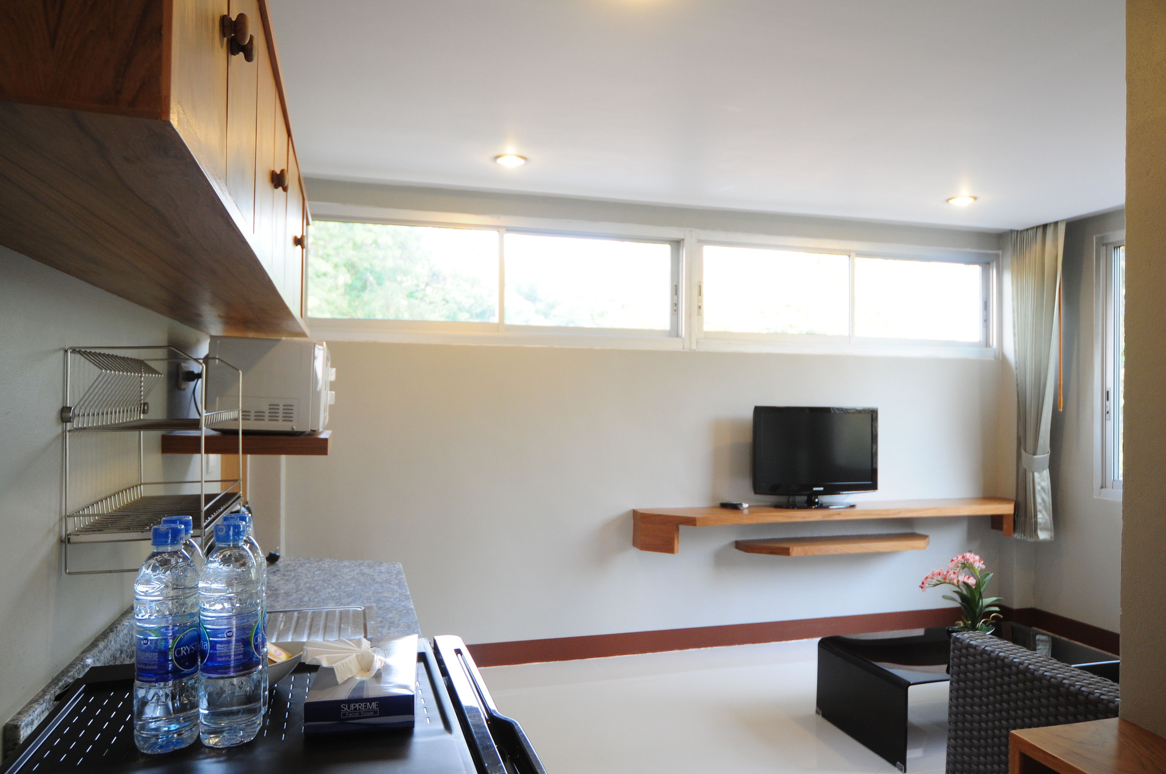 family room | private kitchenette | fridge, microwave, coffee/tea maker