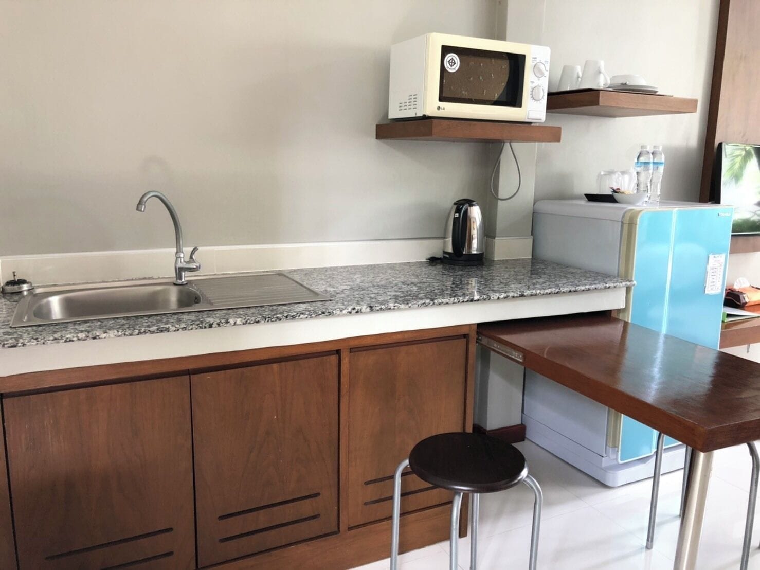 two-bedroom suite | private kitchen | fridge, microwave, coffee/tea maker