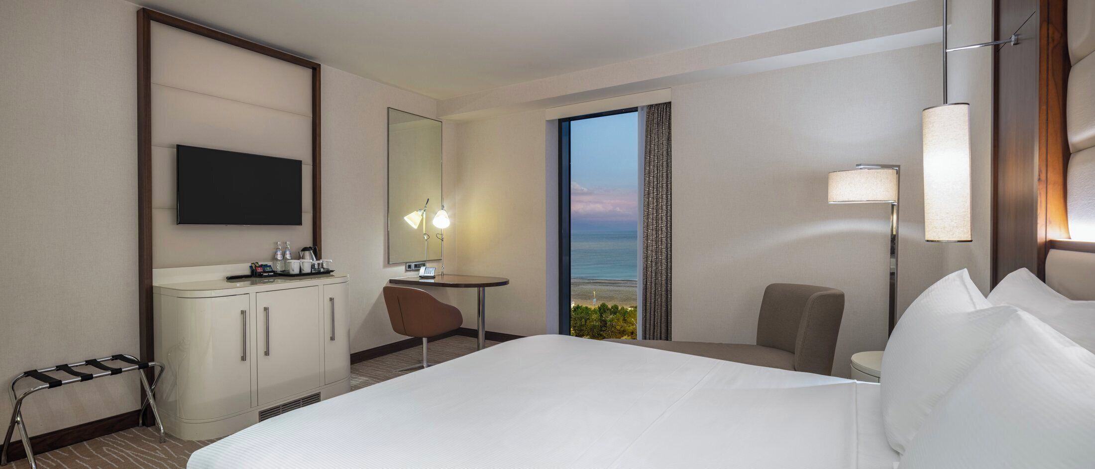 Hypo-allergenic bedding, in-room safe, blackout curtains, soundproofing