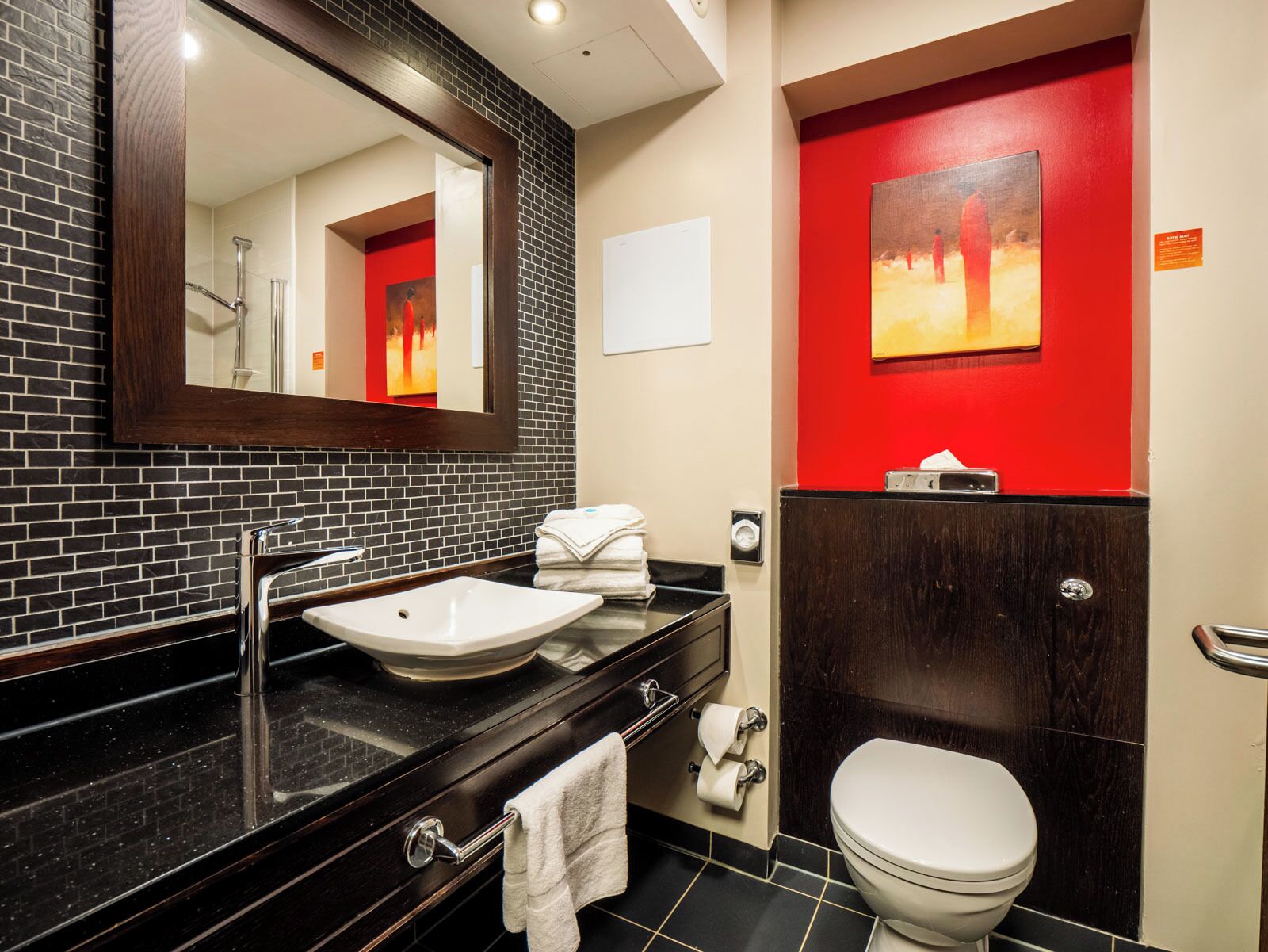 free toiletries, hair dryer, towels