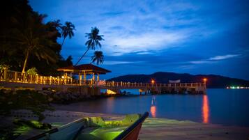 On the beach, sun loungers, beach massages, snorkeling