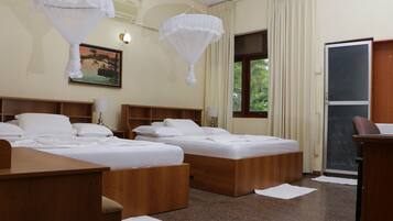 Premium bedding, pillow-top beds, desk, iron/ironing board