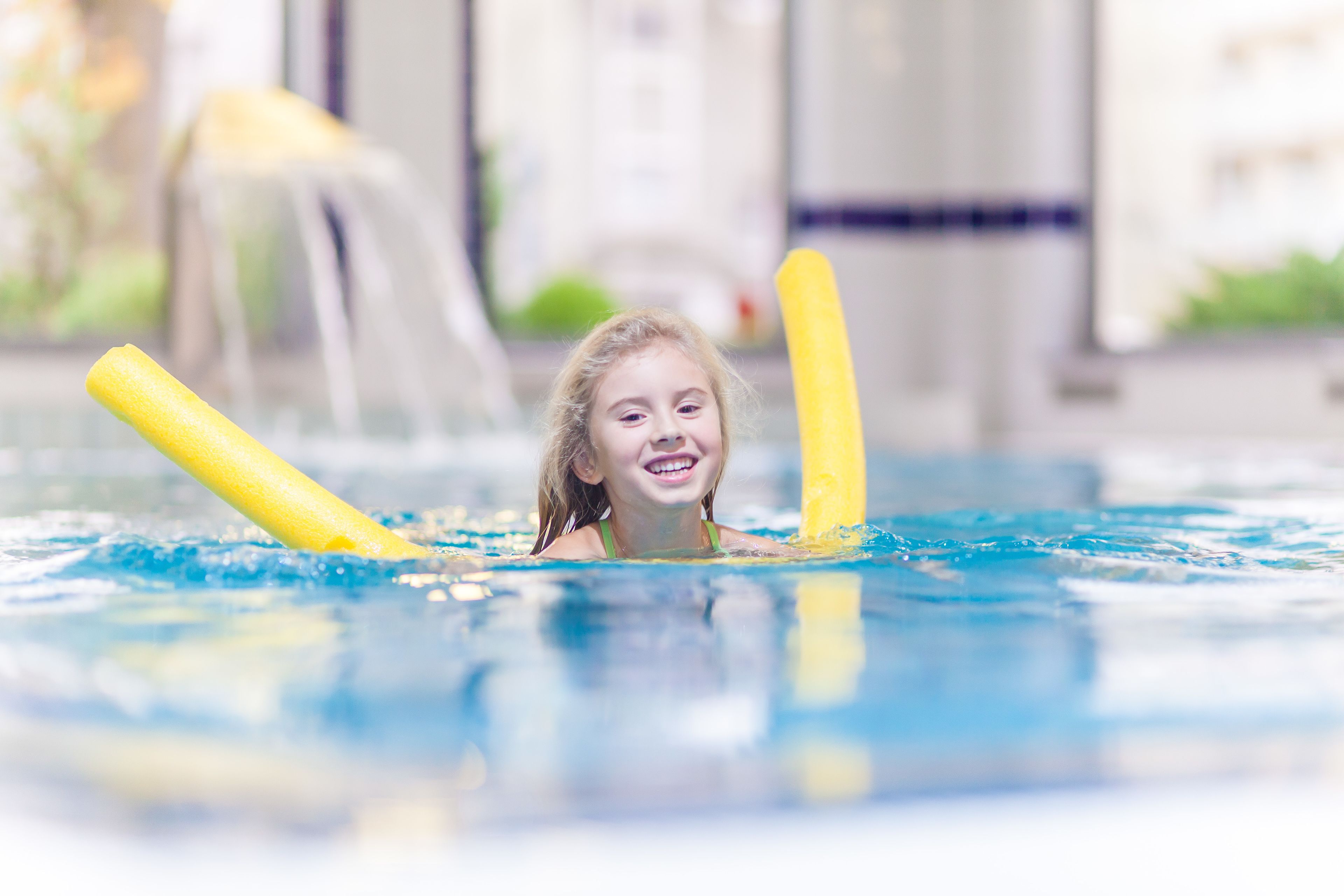 indoor pool, pool loungers