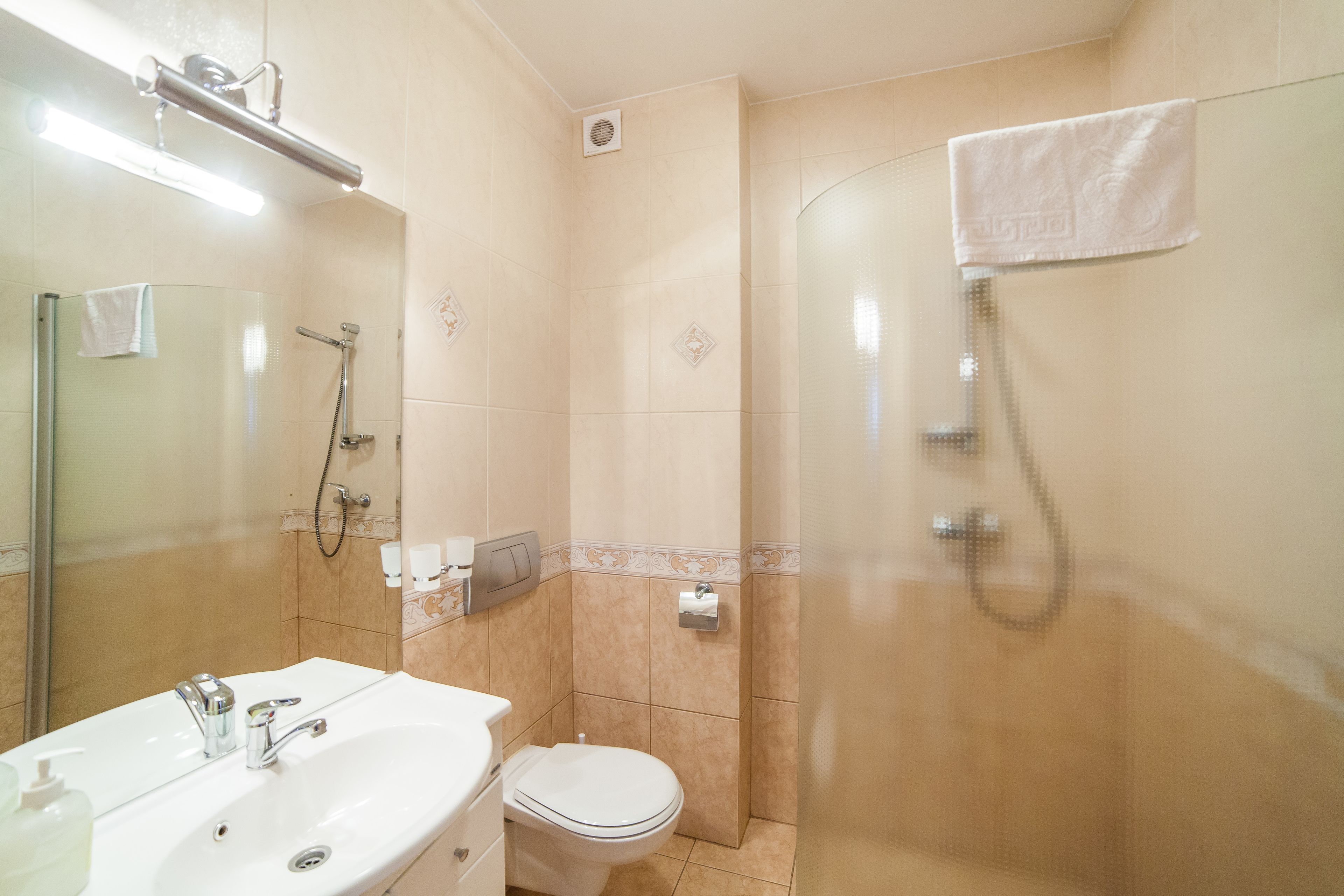 single room | bathroom | shower, hair dryer, dressing gowns, towels