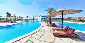 2 outdoor pools, pool umbrellas, sun loungers