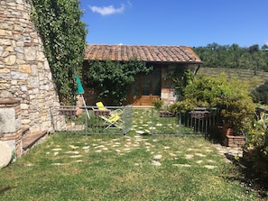 Superior Cottage, 1 King Bed, Pool View, Poolside | Terrace/patio