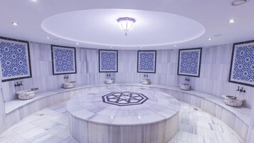 Sauna seca, banheira de hidromassagem, sauna a vapor, banho turco/hammam