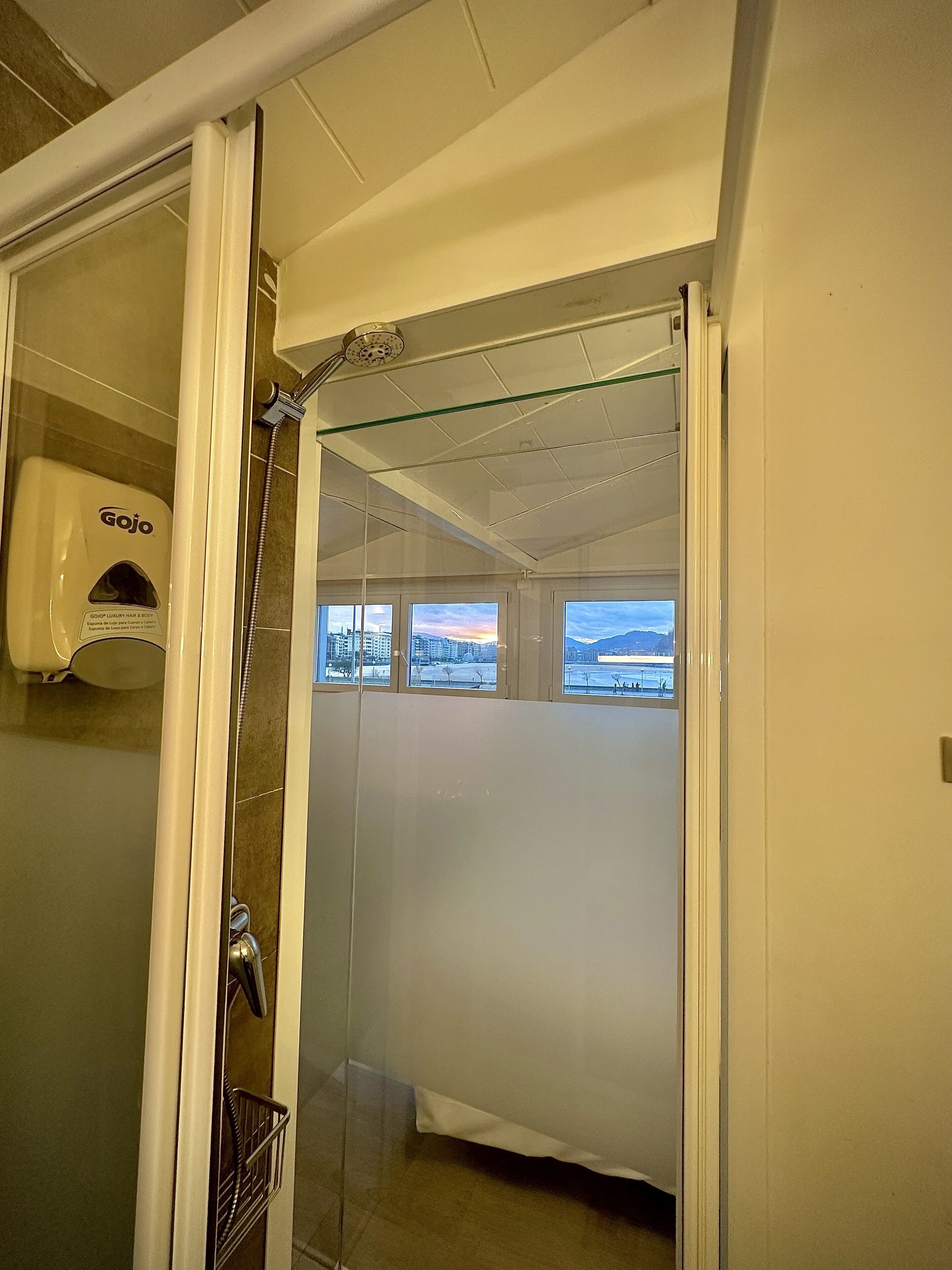 premium double room, sea view | bathroom | shower, free toiletries, hair dryer, towels