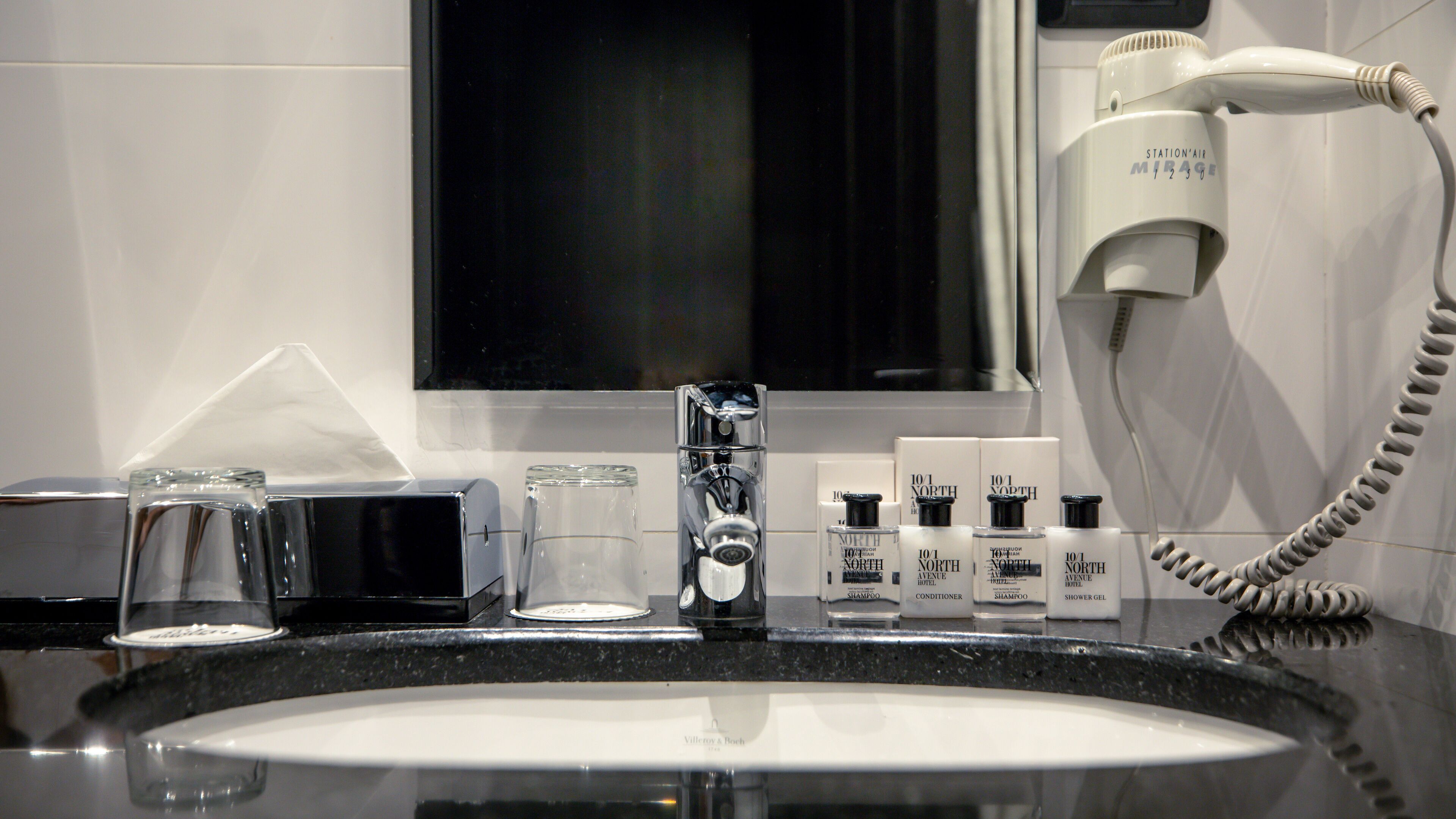 shower, hair dryer, bathrobes, slippers