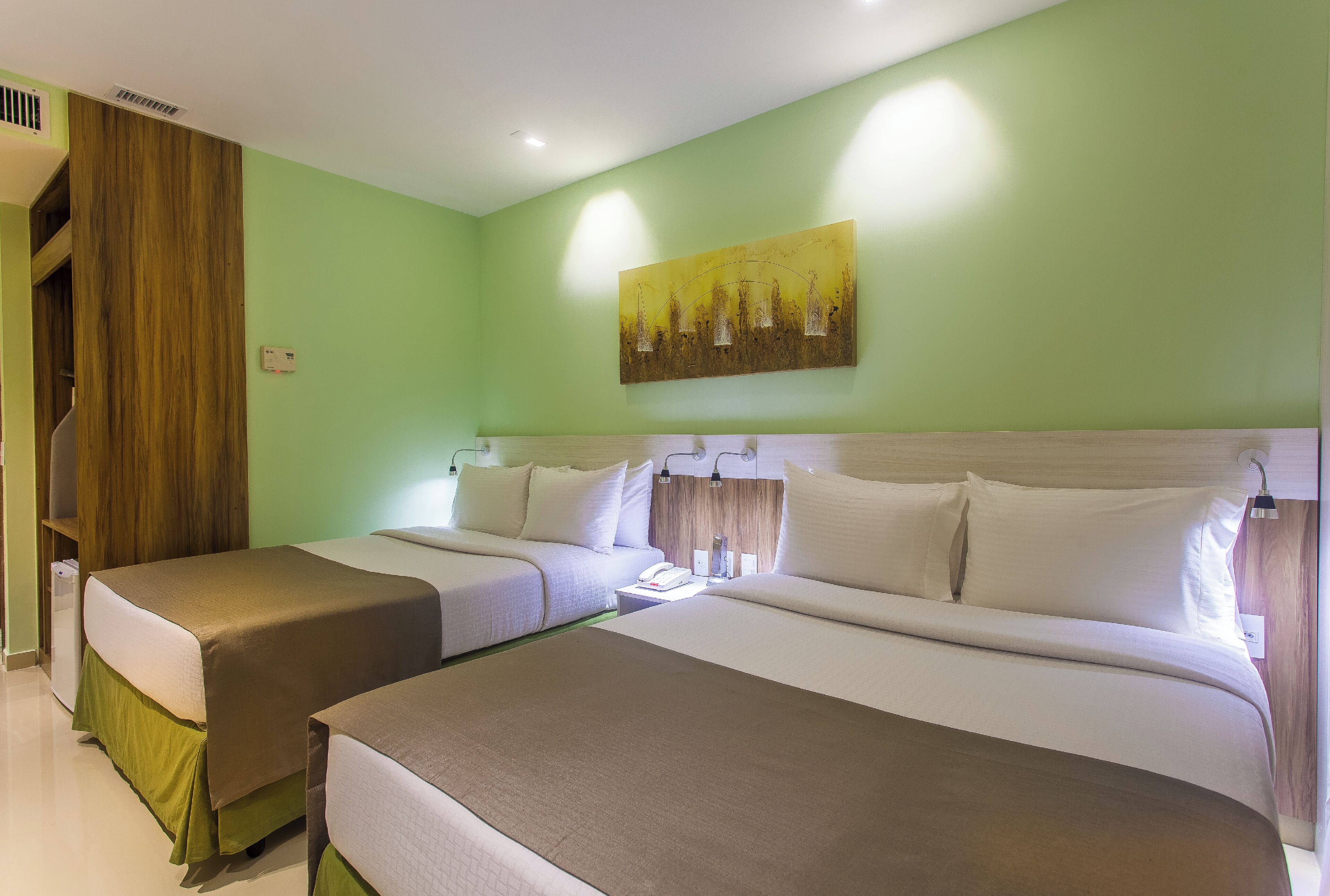 standard twin room, 2 double beds | minibar, in-room safe, desk, blackout curtains