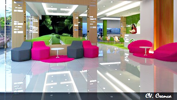 A modern lobby with a large TV screen, comfortable seating, and a glass coffee table. - favehotel Padjajaran Bogor (Bogor)